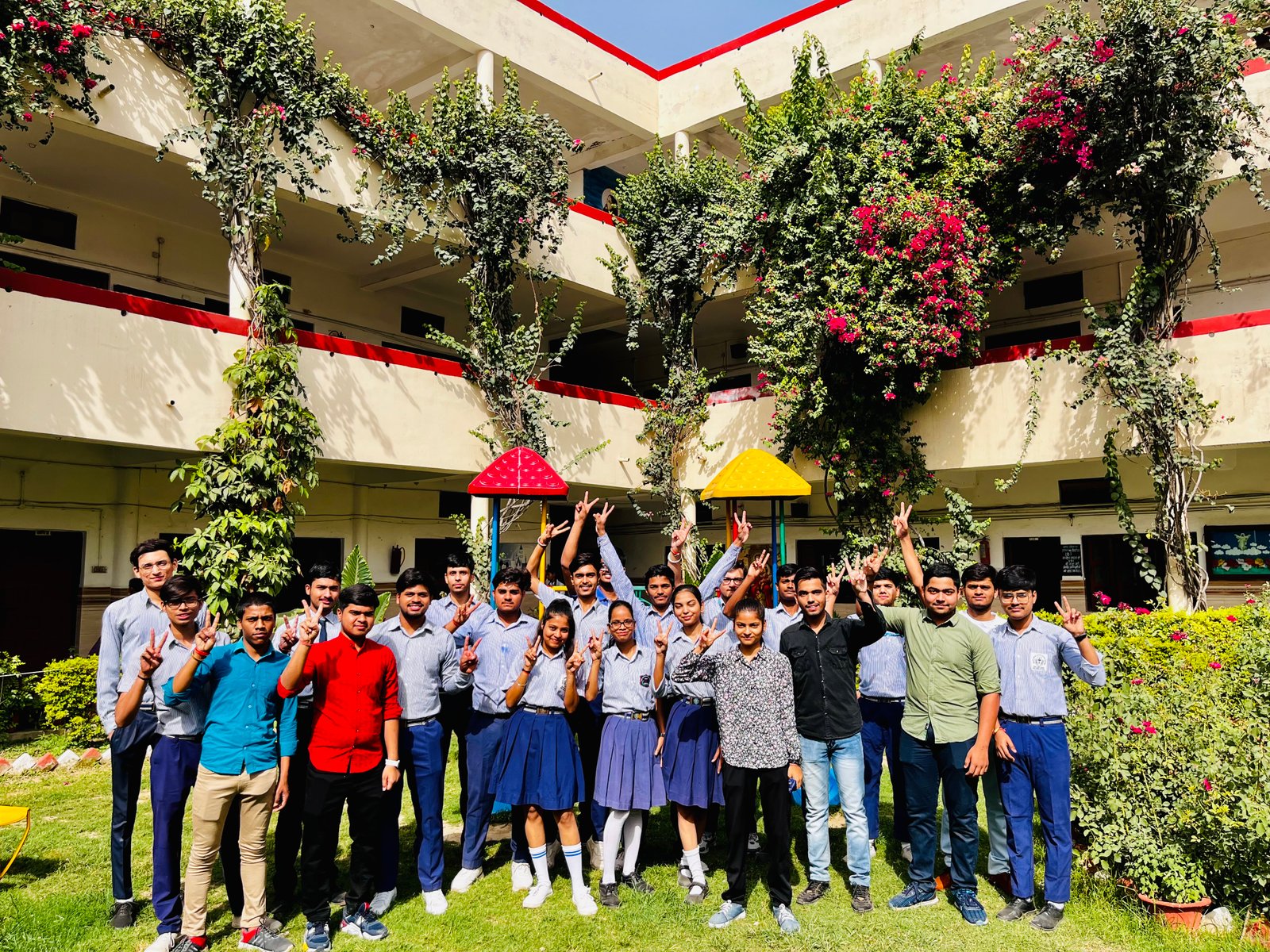 Students celebrating ICSE / ISC board exam success